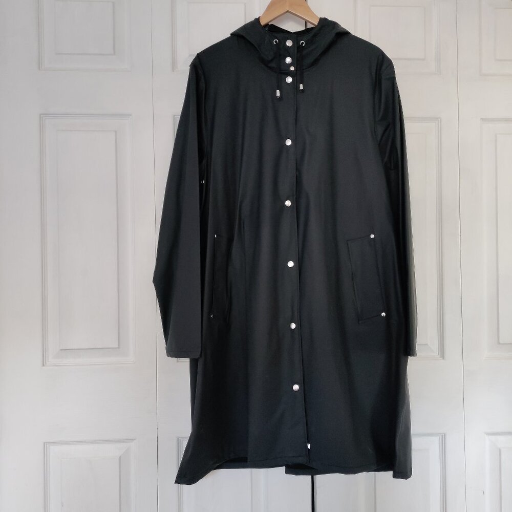Black Stutterheim Mosebacke Rain Jacket Size XXL